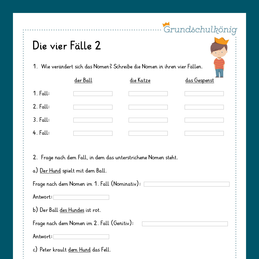 Königspaket: Die vier Fälle (Deutsch, 4. Klasse) - inklusive Test!