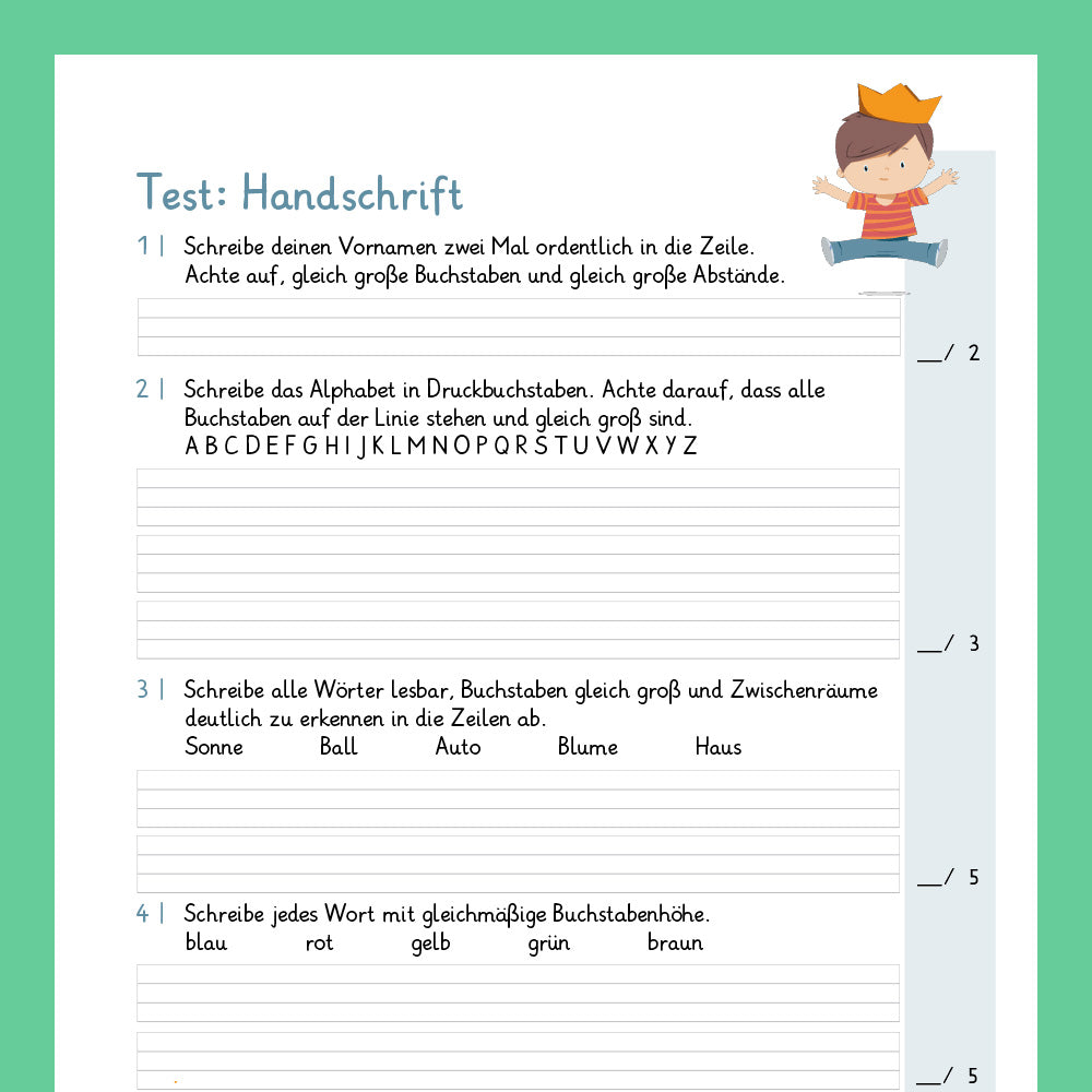 Königspaket: Handschrift verbessern (Deutsch, 1. Klasse) - inklusive Test