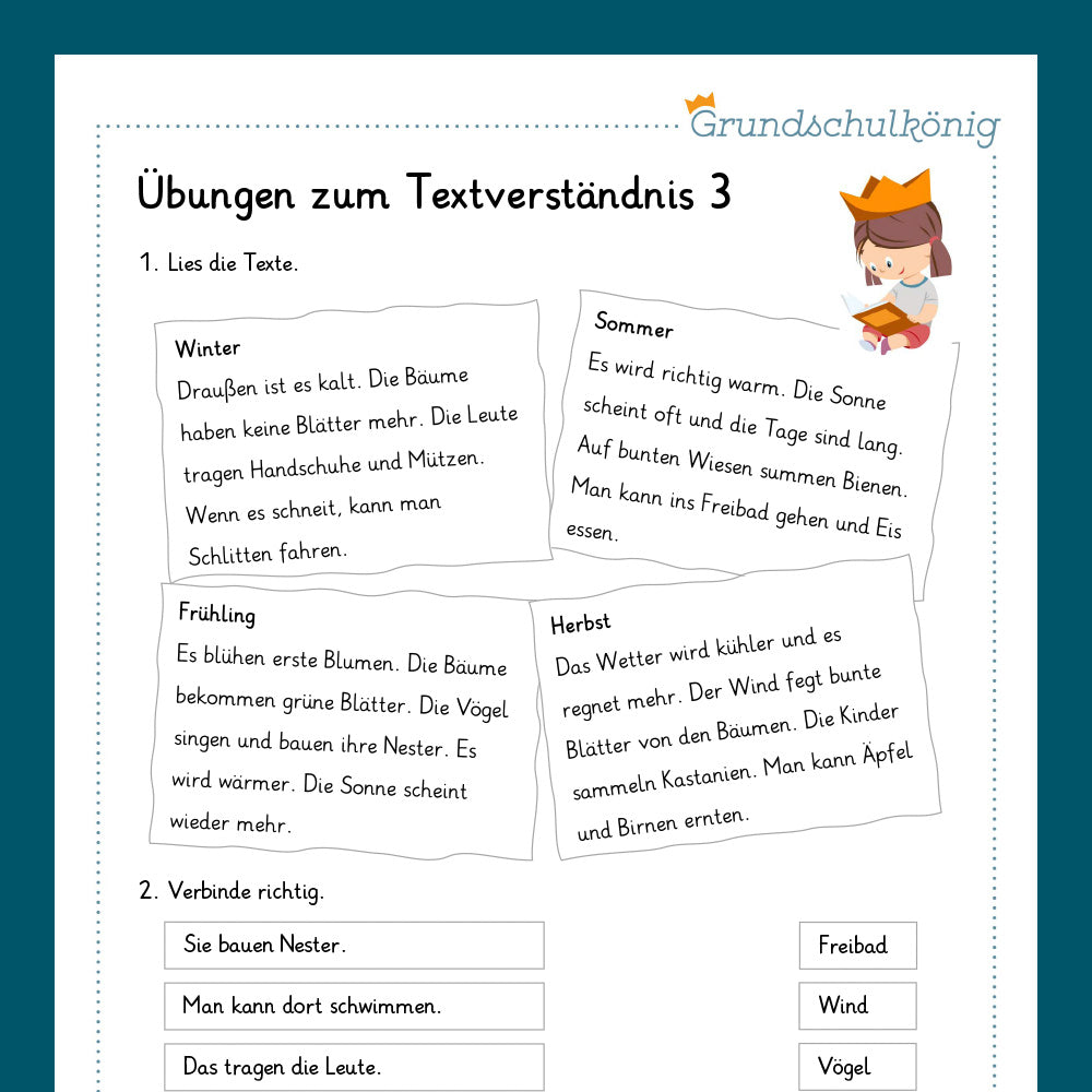 King's Package: Text Comprehension (German, 1st Grade)