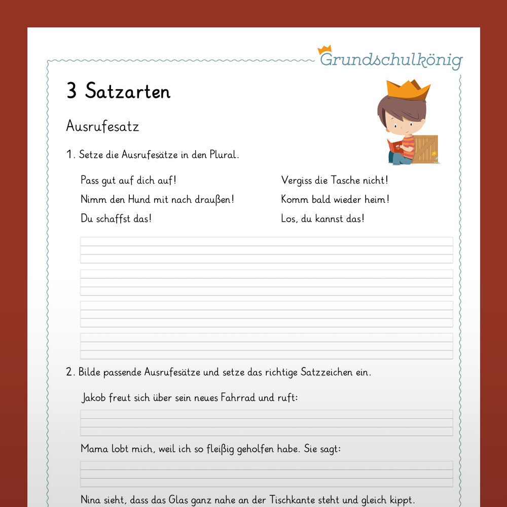 Deutsch, 2. Klasse: Wiederholung des Jahresstoffs 3