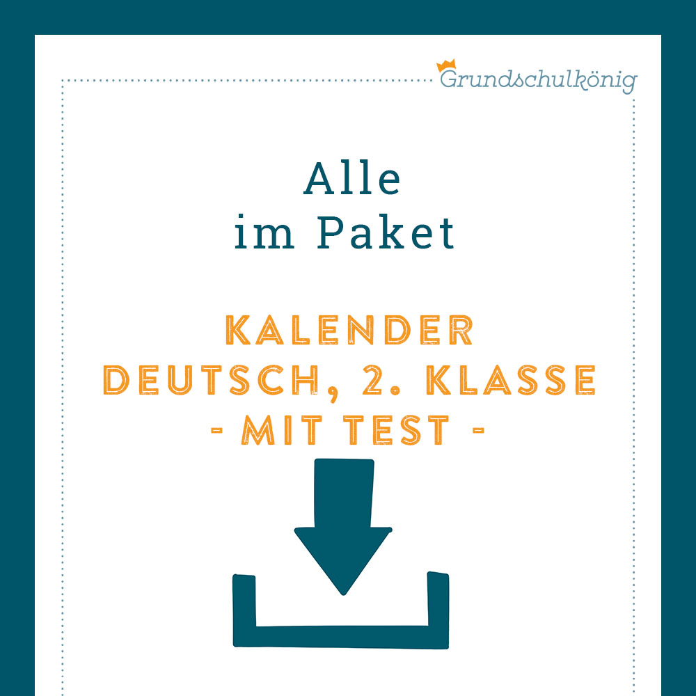 Königspaket: Kalender (Deutsch, 2. Klasse) - inklusive Test