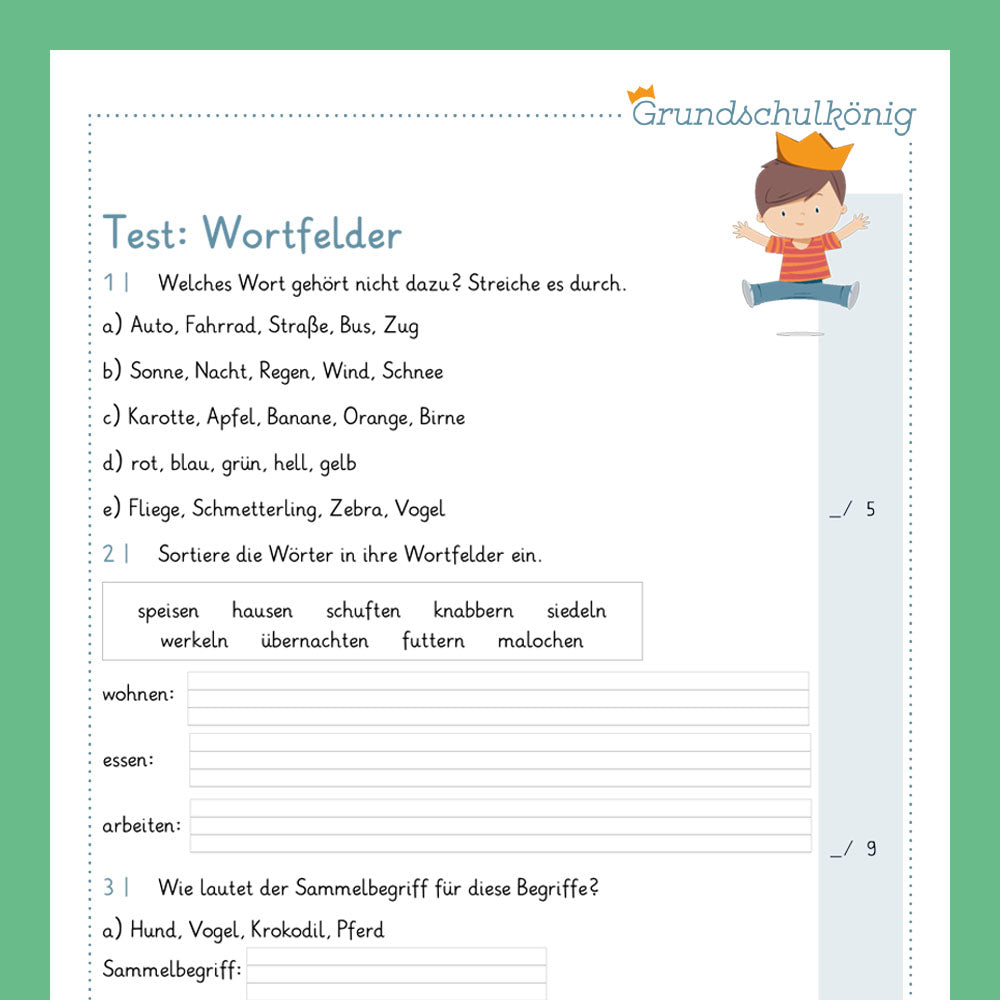 Königspaket: Wortfelder (Deutsch, 2. Klasse) - inklusive Test