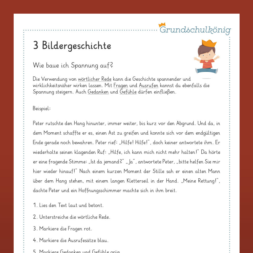 Deutsch, 3. Klasse: Wiederholung des Jahresstoffs 3