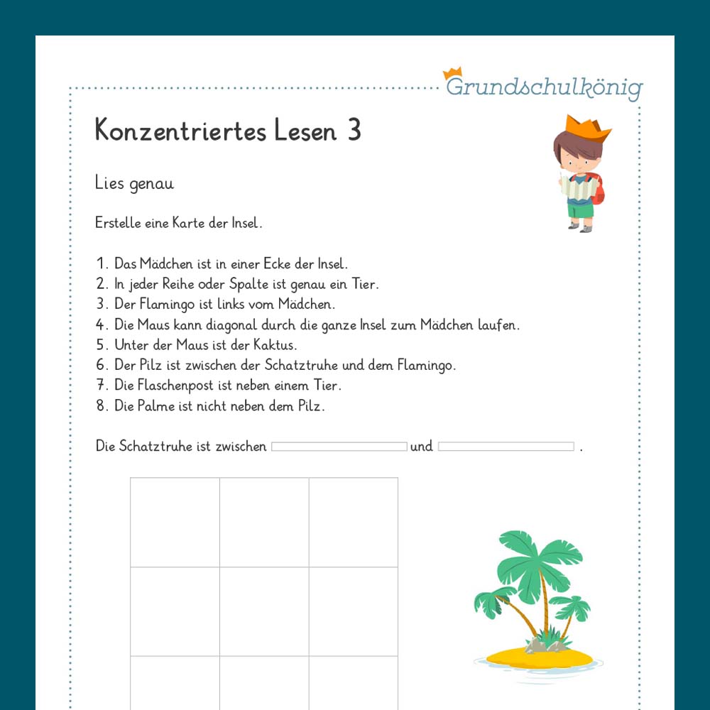 Königspaket: Konzentriertes Lesen (Deutsch, 3. Klasse)