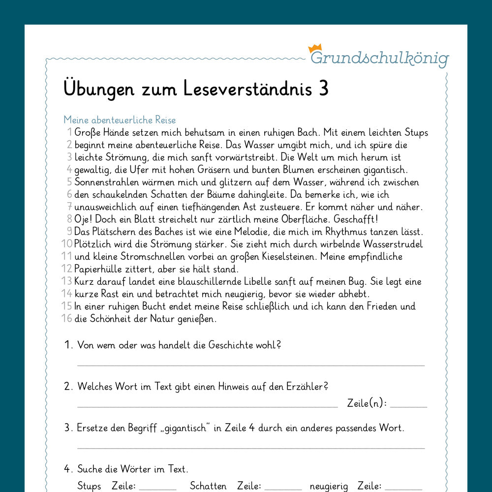Königspaket: Leseverständnis (Deutsch, 3. Klasse)