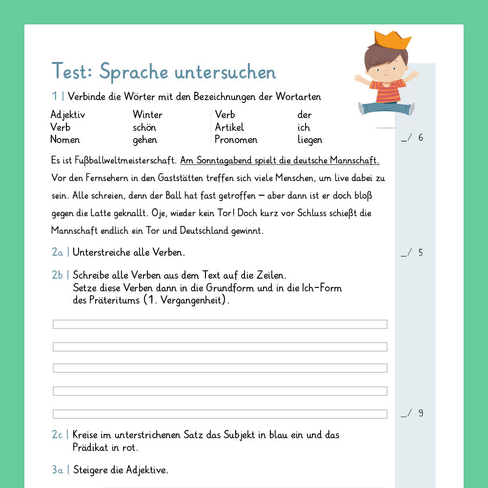 Königspaket: Sprache untersuchen (Deutsch, 3. Klasse) - inklusive Test
