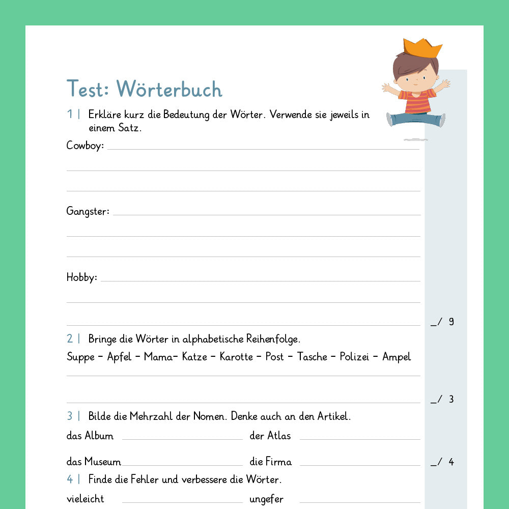 Königspaket: Wörterbuch (Deutsch, 3. Klasse) - inklusive Test