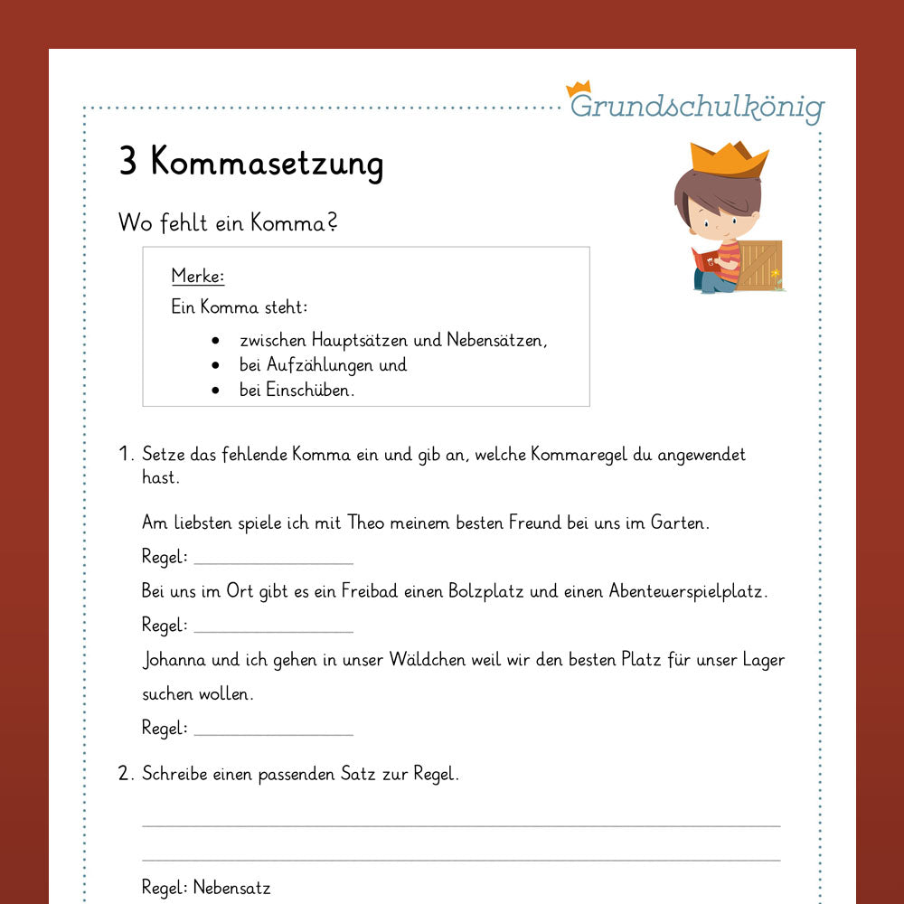 Deutsch, 4. Klasse: Wiederholung des Jahresstoffs 1