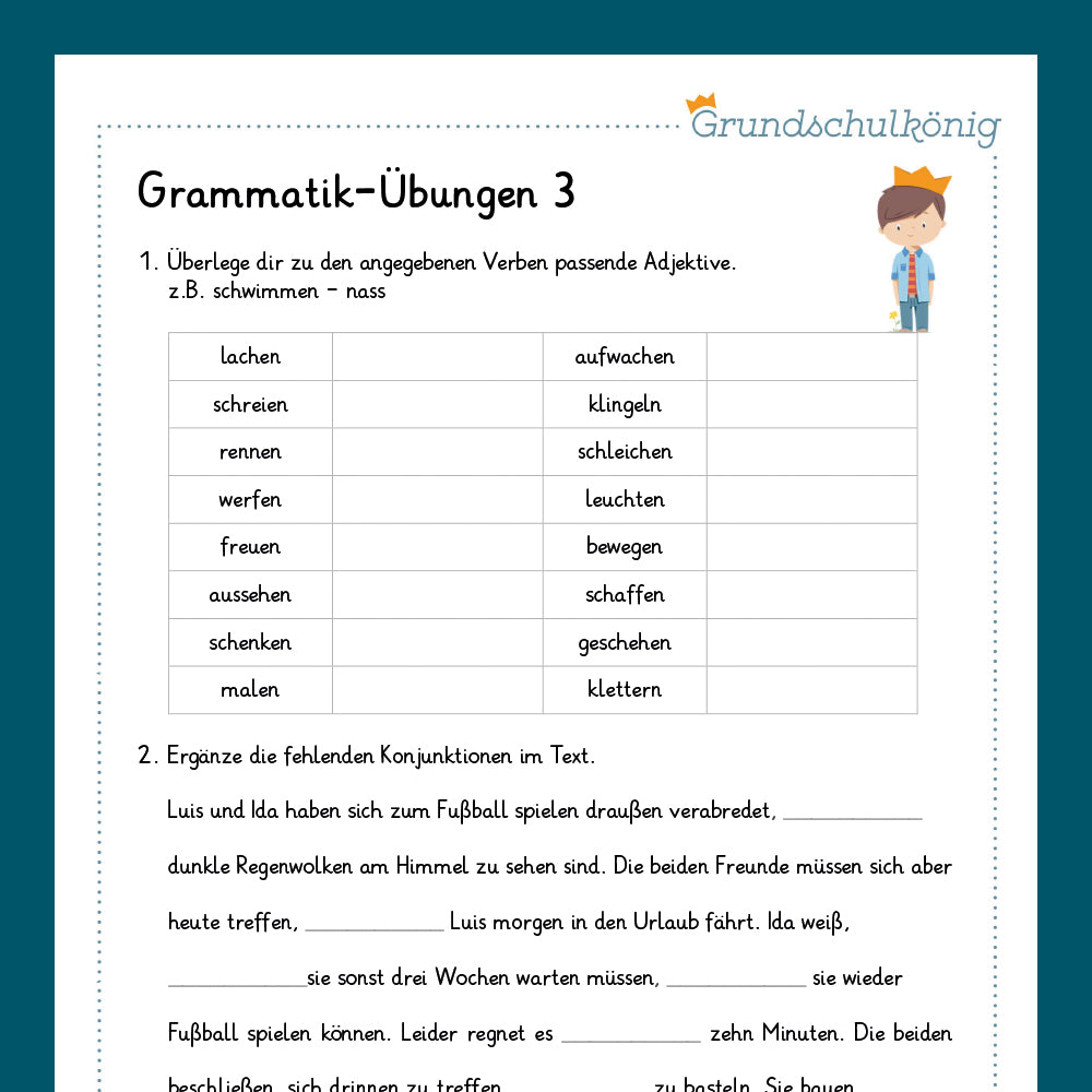 Königspaket: Grammatikübungen (Deutsch, 4. Klasse) - inklusive Test!