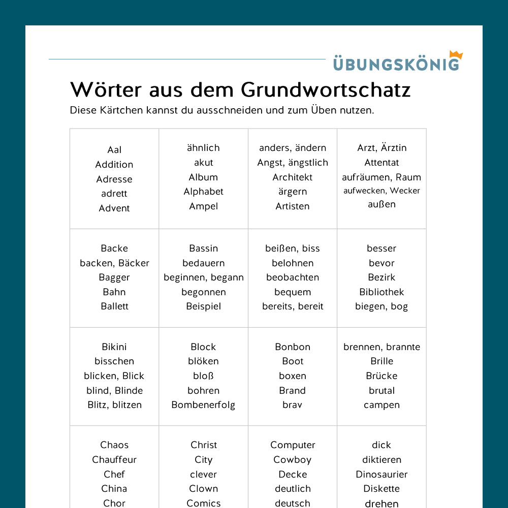 Königspaket: Grundwortschatz (Deutsch, 5. & 6. Klasse)
