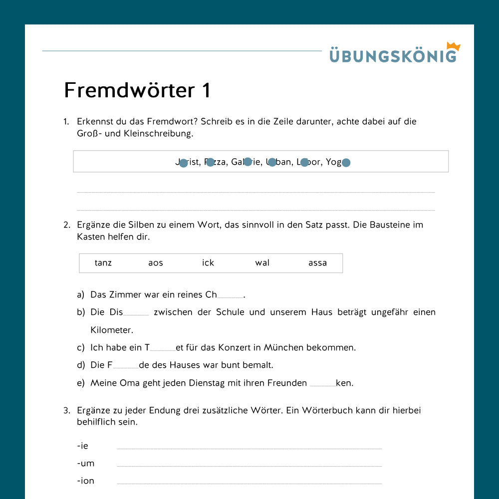 Königspaket: Fremdwörter inklusive Wortschatz und Test (Deutsch, 5. Klasse)