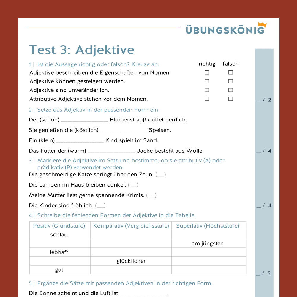 Testsammlung für Deutsch in der 5. & 6. Klasse - Teil 1