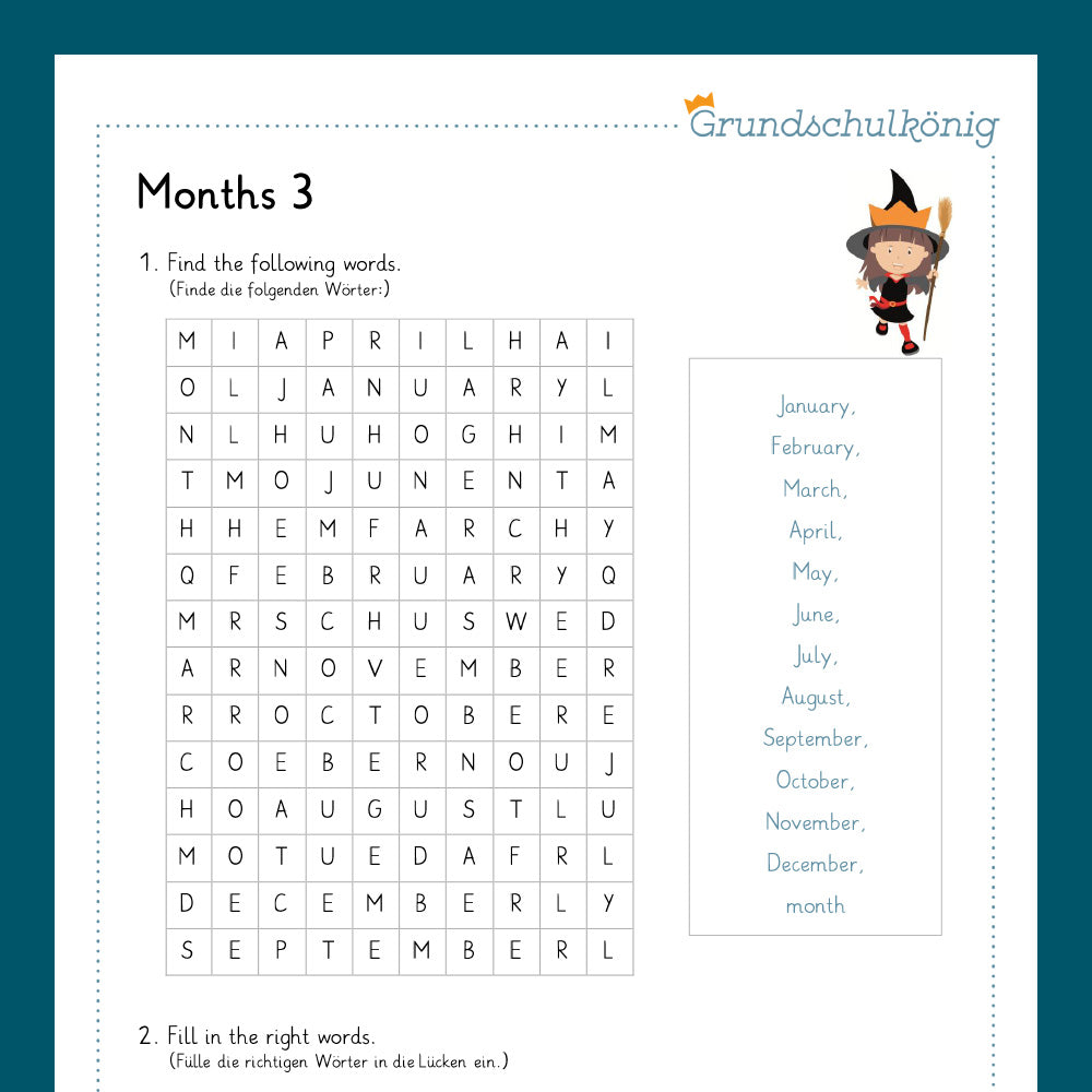Königspaket: months (Englisch, 3.& 4. Klasse)
