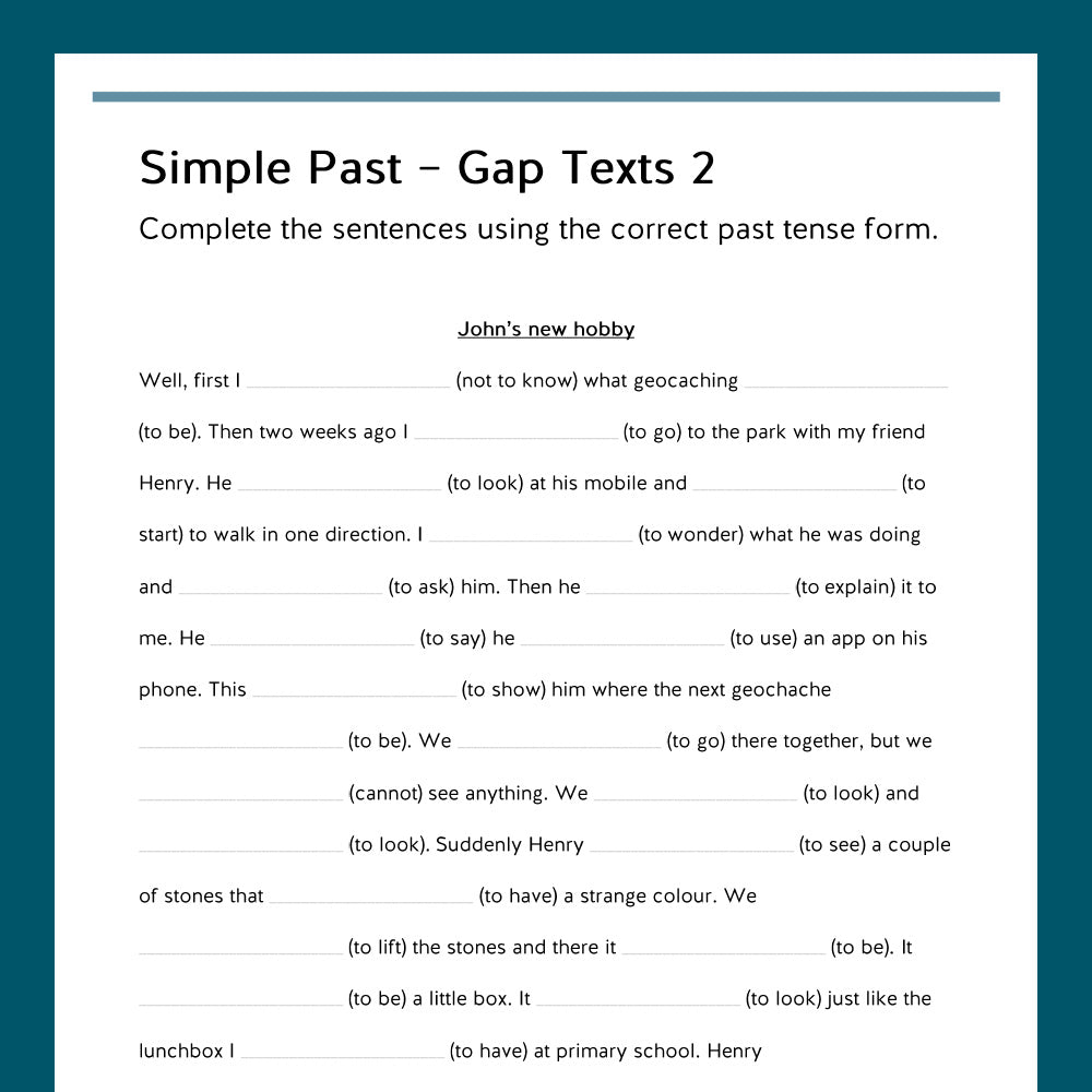 Königspaket: Simple Past - Gap Texts (Englisch, 5. Klasse)