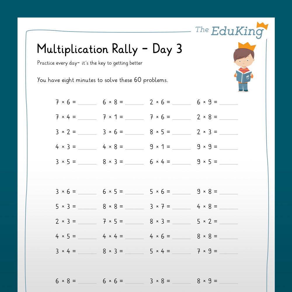 EduKing: 1x1 Multiplication Rally (Math, Grade 2 & 3)