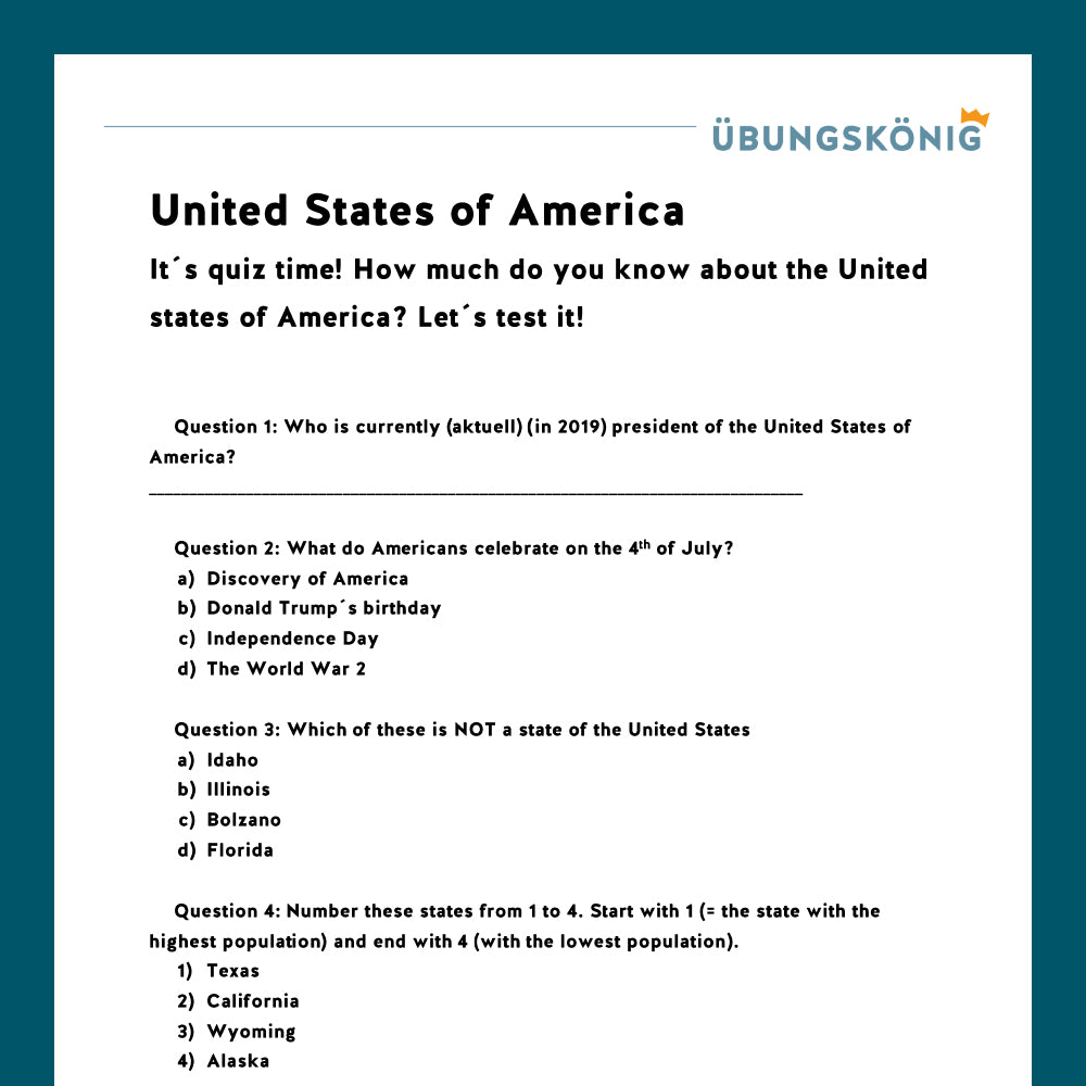 Königspaket: Englisch, USA (Landeskunde)