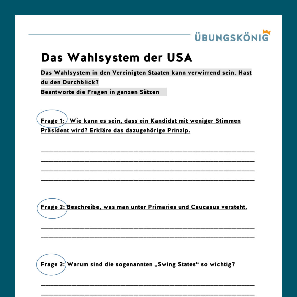 Königspaket: Englisch, System USA (Politik)