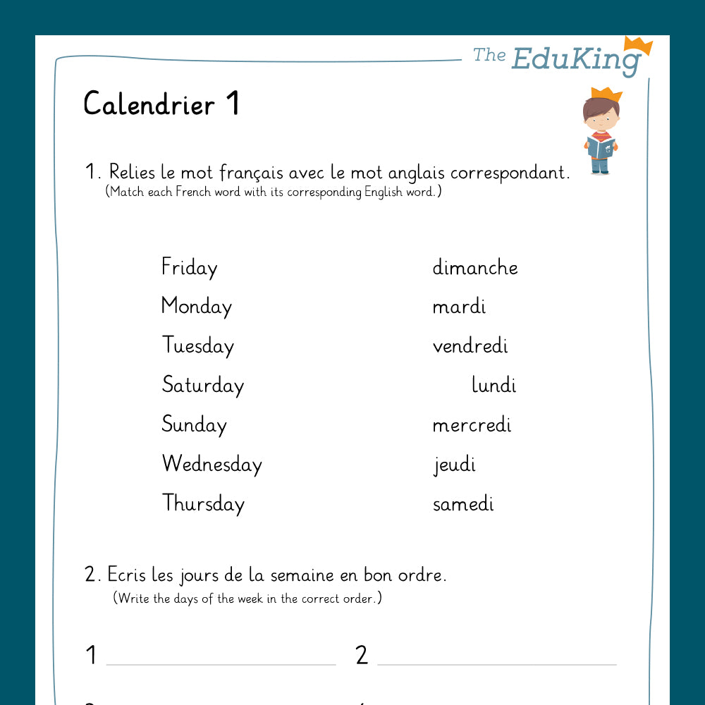 Master Bundle: Calendrier / Calendar (French for Elementary School)