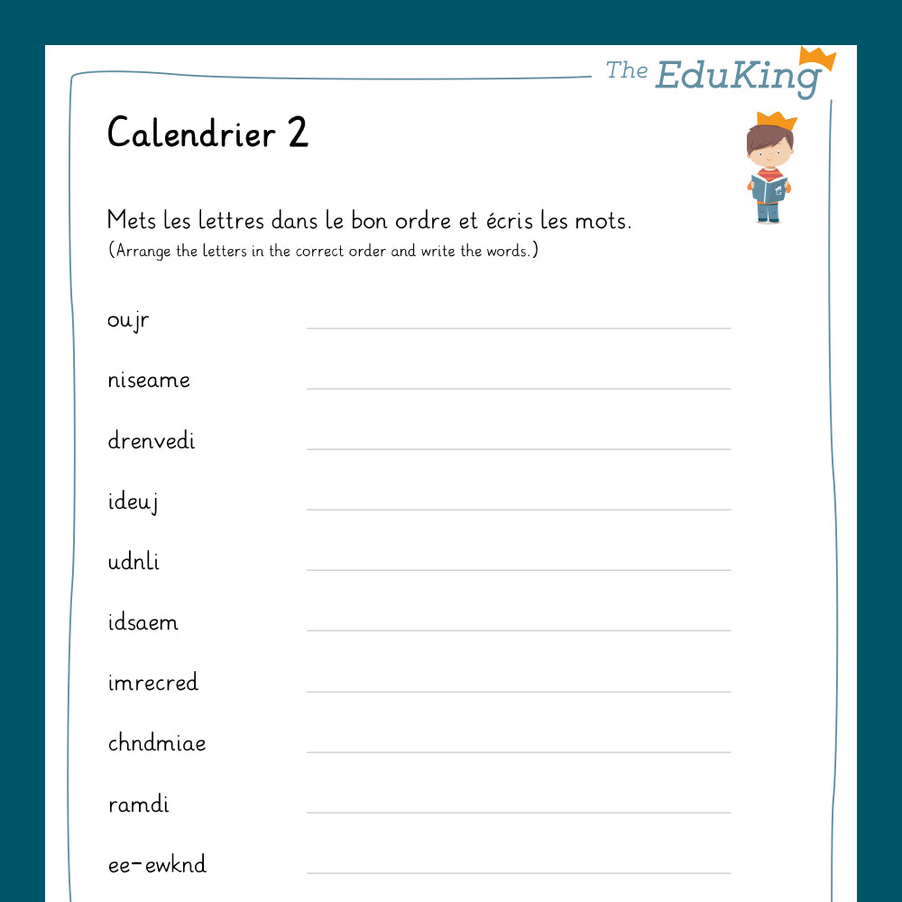 Master Bundle: Calendrier / Calendar (French for Elementary School)