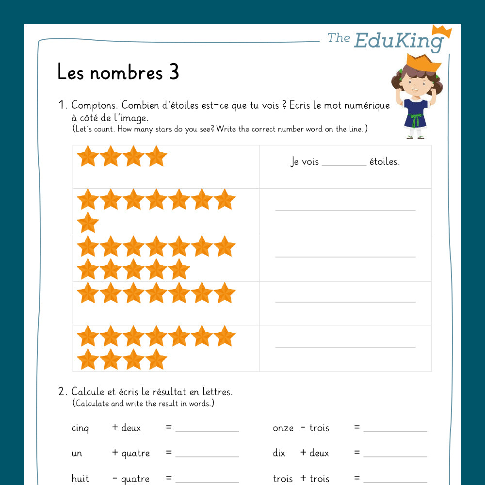 Master Bundle: les nombres / the numbers (French for Elementary School)