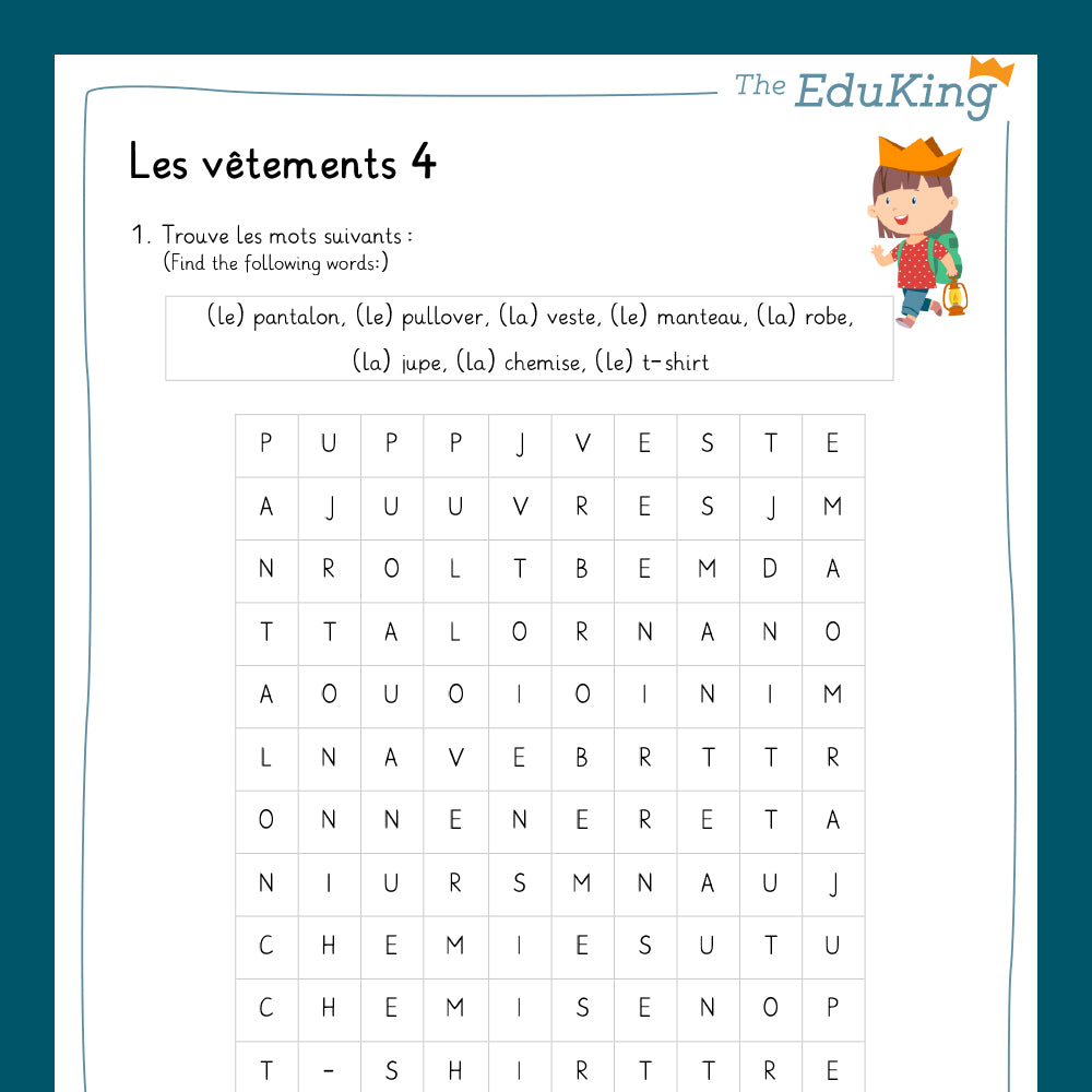 Master Bundle: les vêtements / clothing (French for Elementary School)