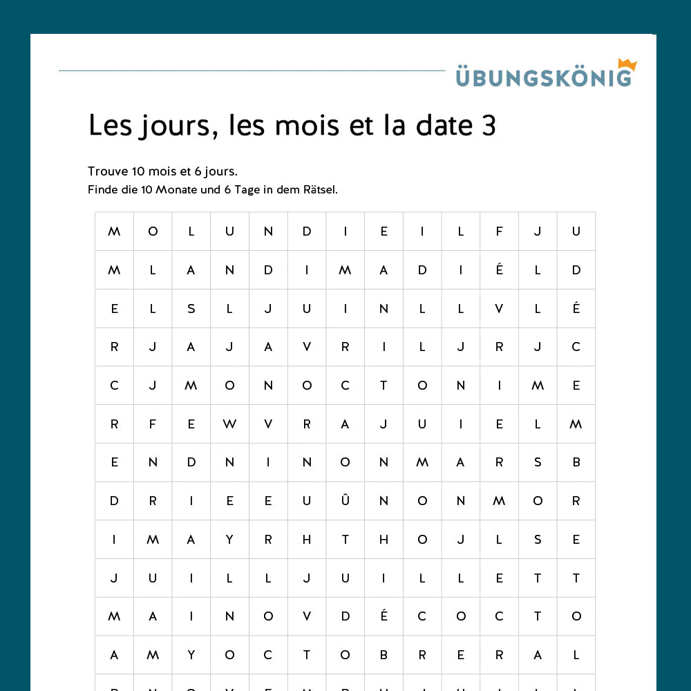Königspaket: Kalender - Calendrier (Französisch, 1. Lernjahr) - inklusive Test