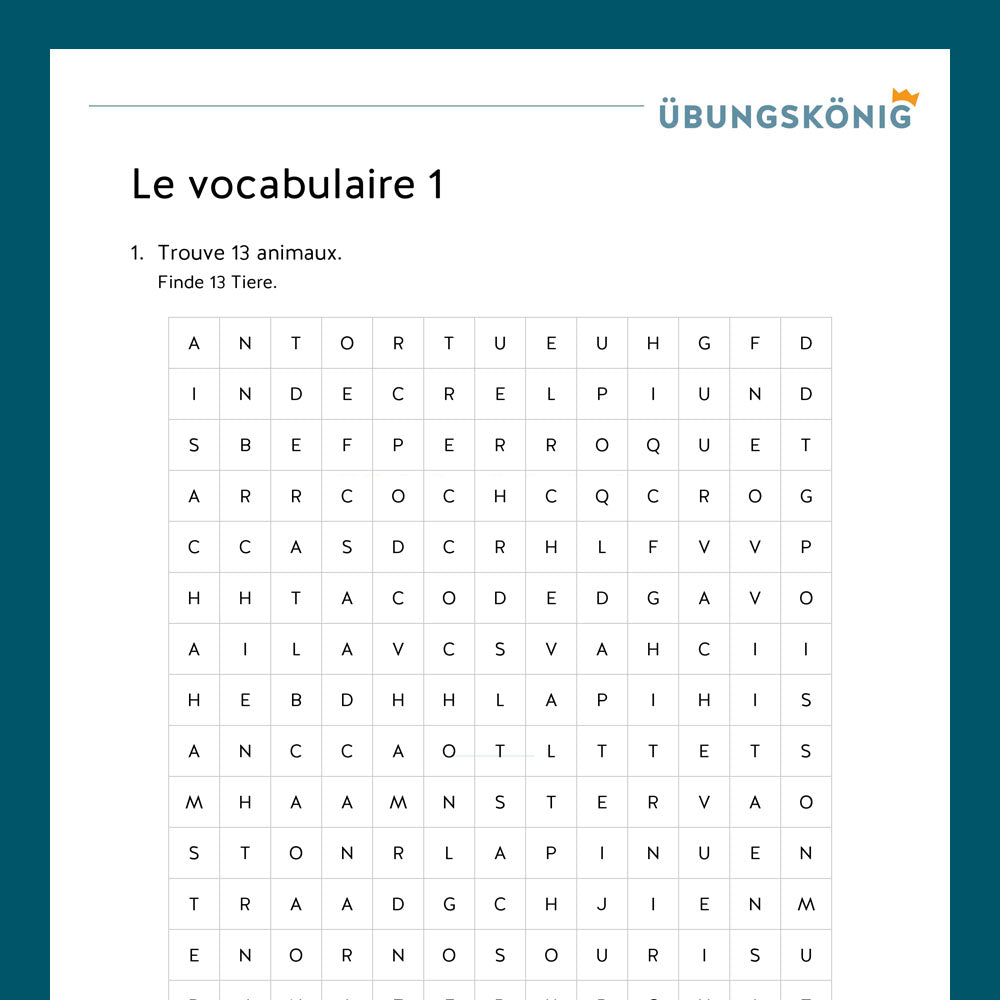 Königspaket: Grundlagen Vokabeln (Französisch, 1. Lernjahr) - inklusive Test!