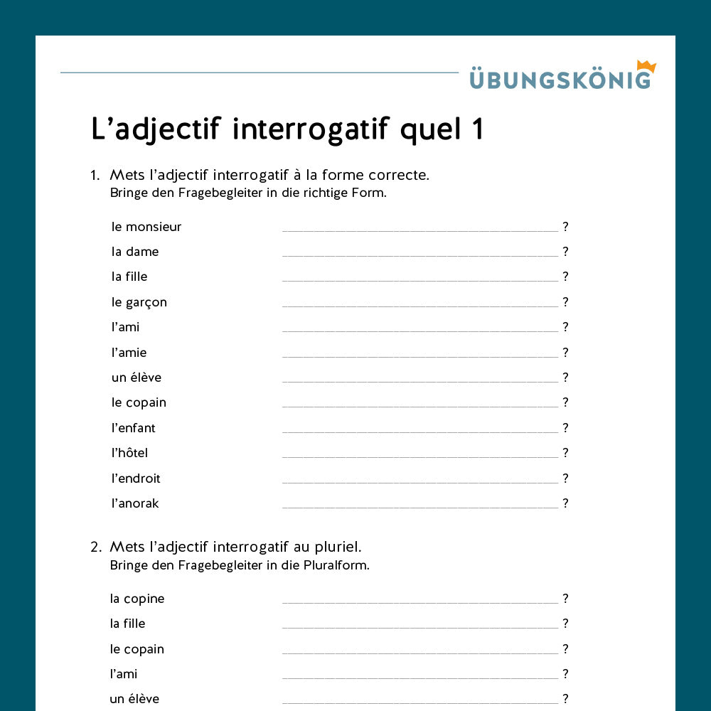 Königspaket: Fragebegleiter quel (Französisch, 2. Lernjahr) - inklusive Test