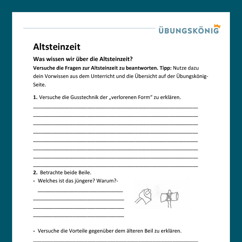 Königspaket: Altsteinzeit (Geschichte, 7. Klasse)