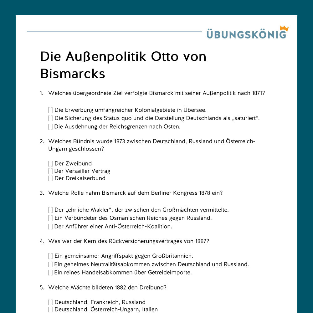 Königspaket: Das Deutsche Kaiserreich (Geschichte, 9. Klasse)