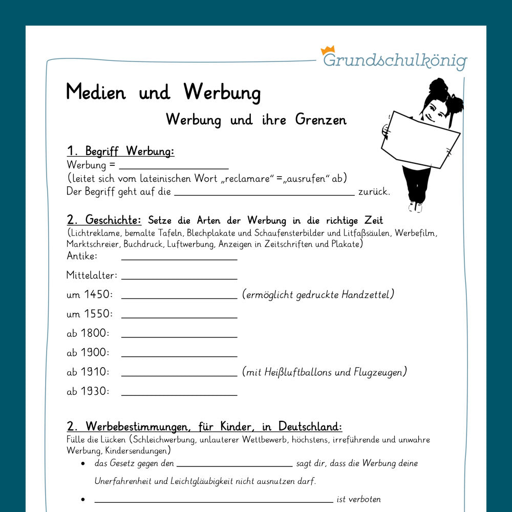 Königspaket: Medien / Werbung (Sachkunde) - mit Test