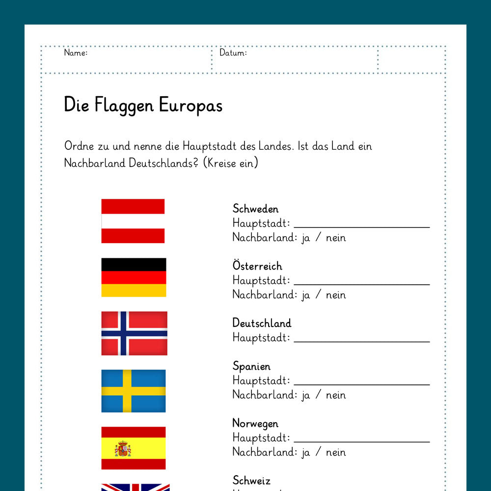 Königspaket: Europa - Länder & Hauptstädte (Sachkunde, 3. & 4. Klasse)
