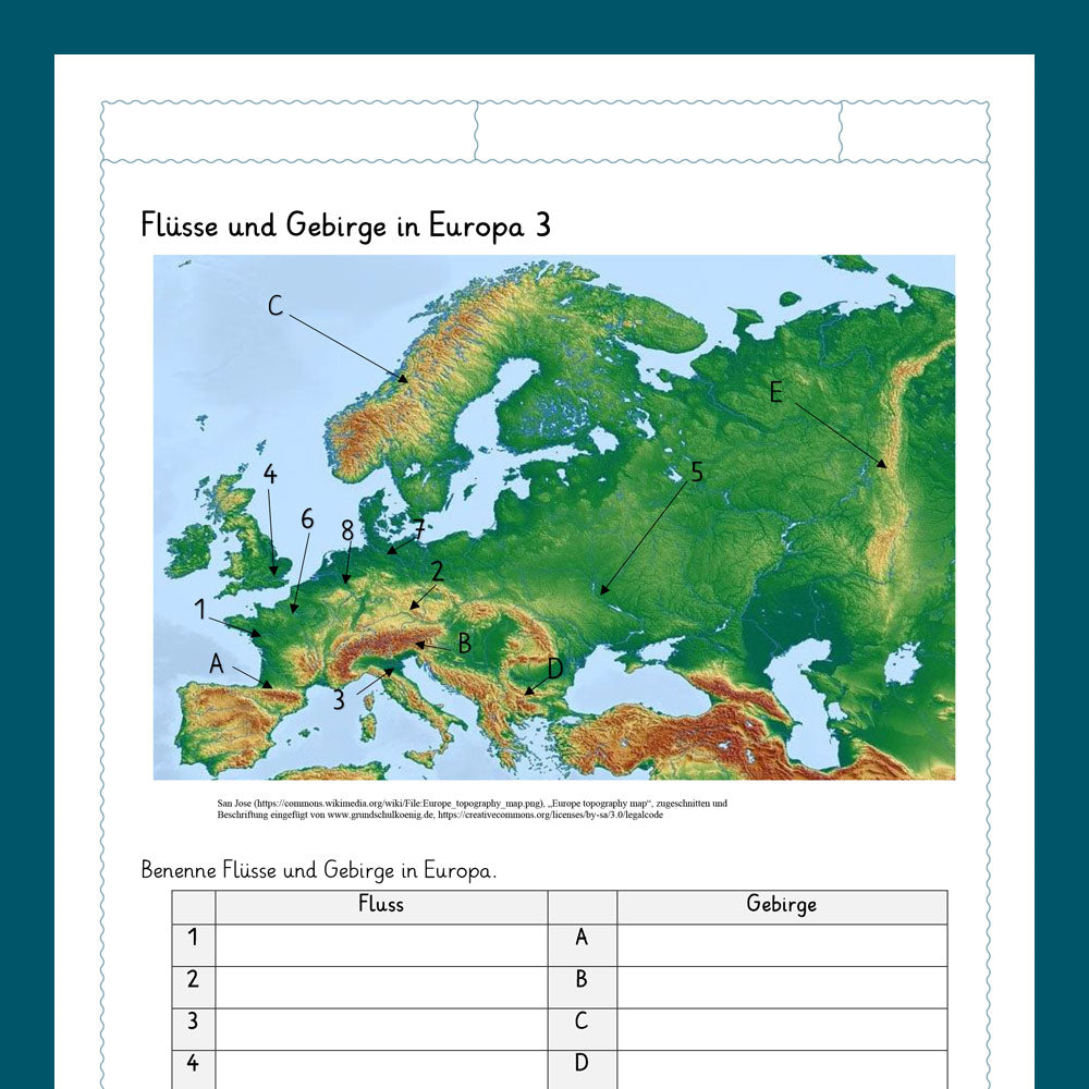 King's Package: Europe - Rivers & Mountains (General Knowledge, 3rd & 4th grade)