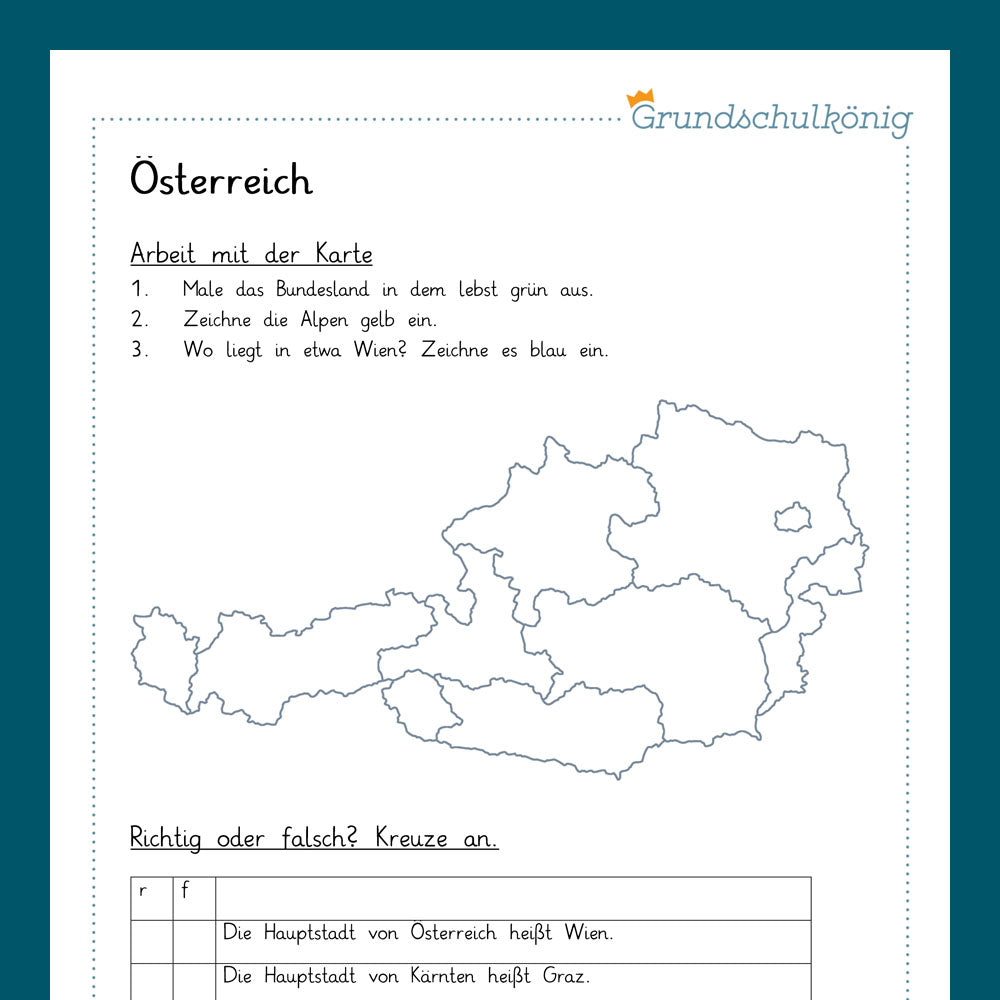 King's Package: Austria (General Knowledge, 3rd & 4th grade)
