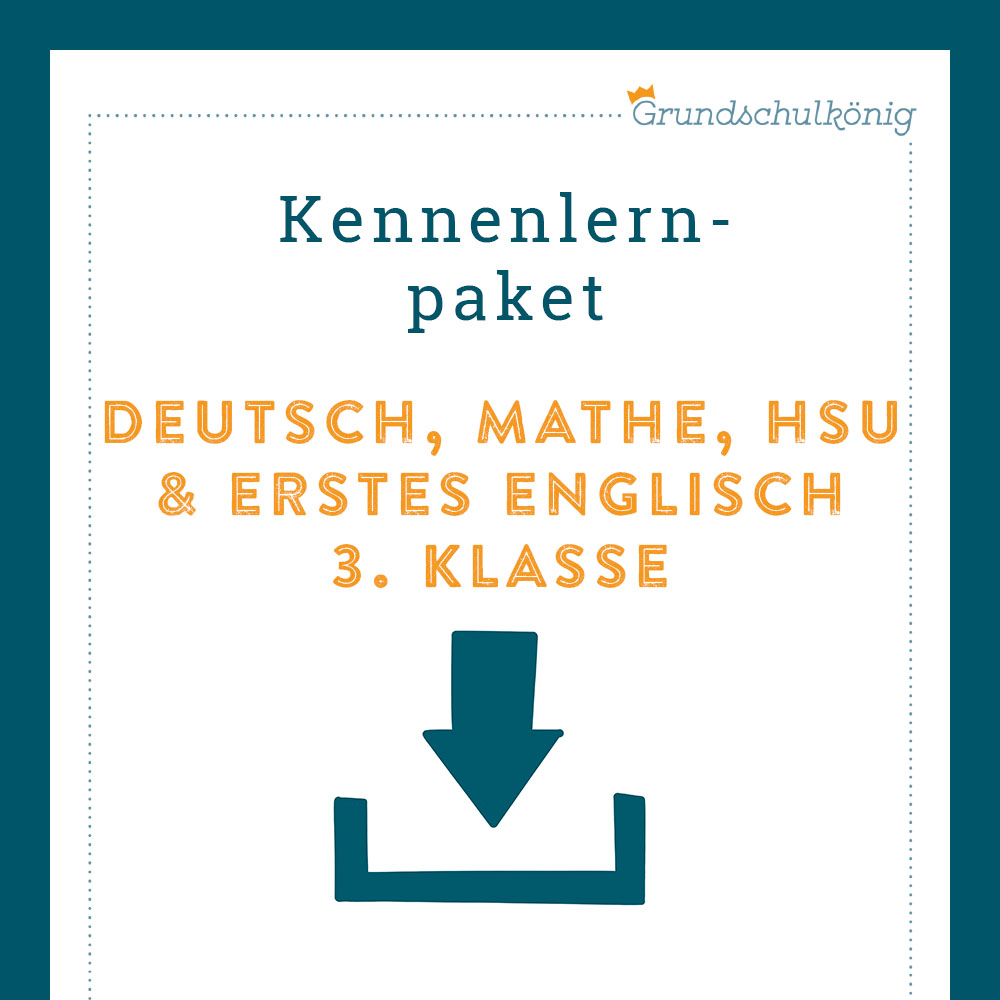 Freebie: Kennenlernpaket (Deutsch, Mathe, HSU & erstes Englisch, 3. Klasse)