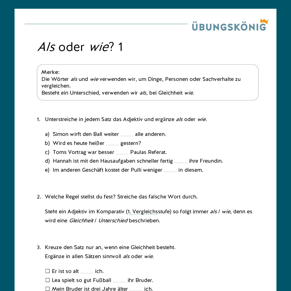 Königspaket: Als oder wie? (Deutsch - Rechtschreibung) - inklusive Test