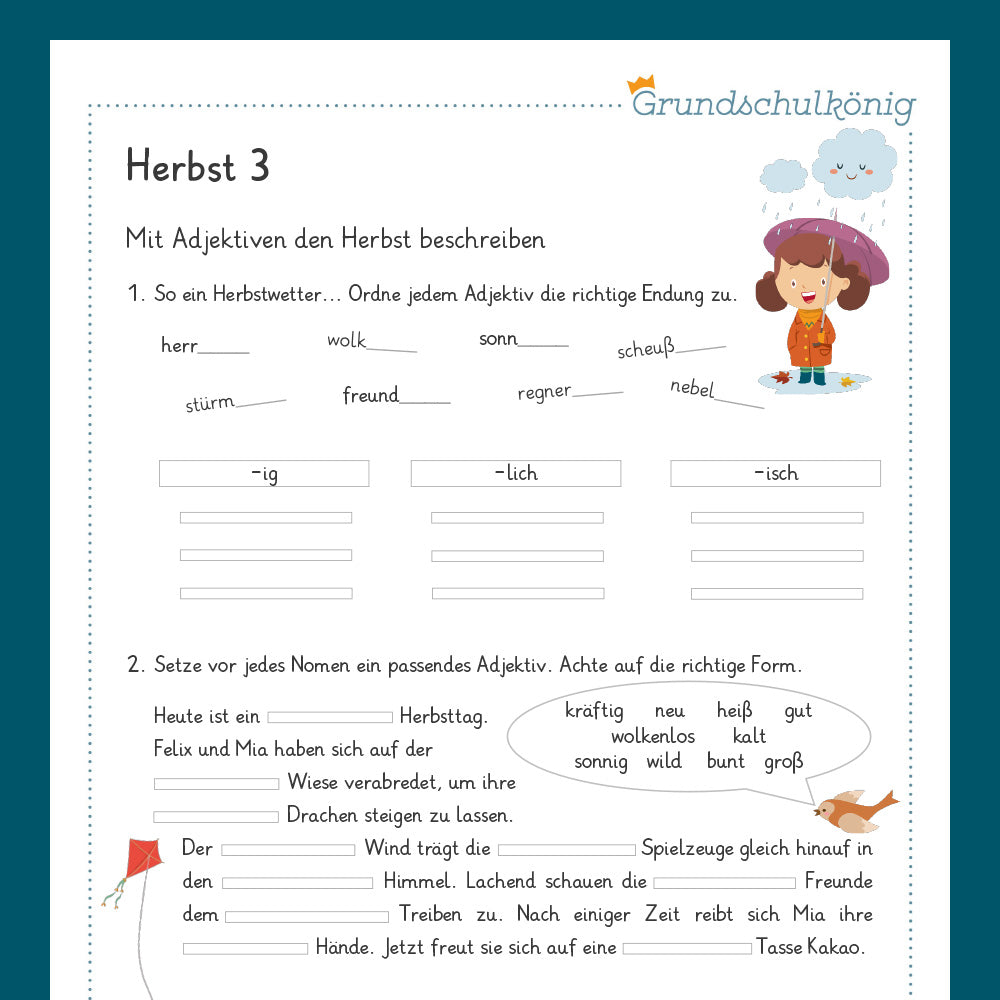 Königspaket: Herbst - Deutsch (3. Klasse)