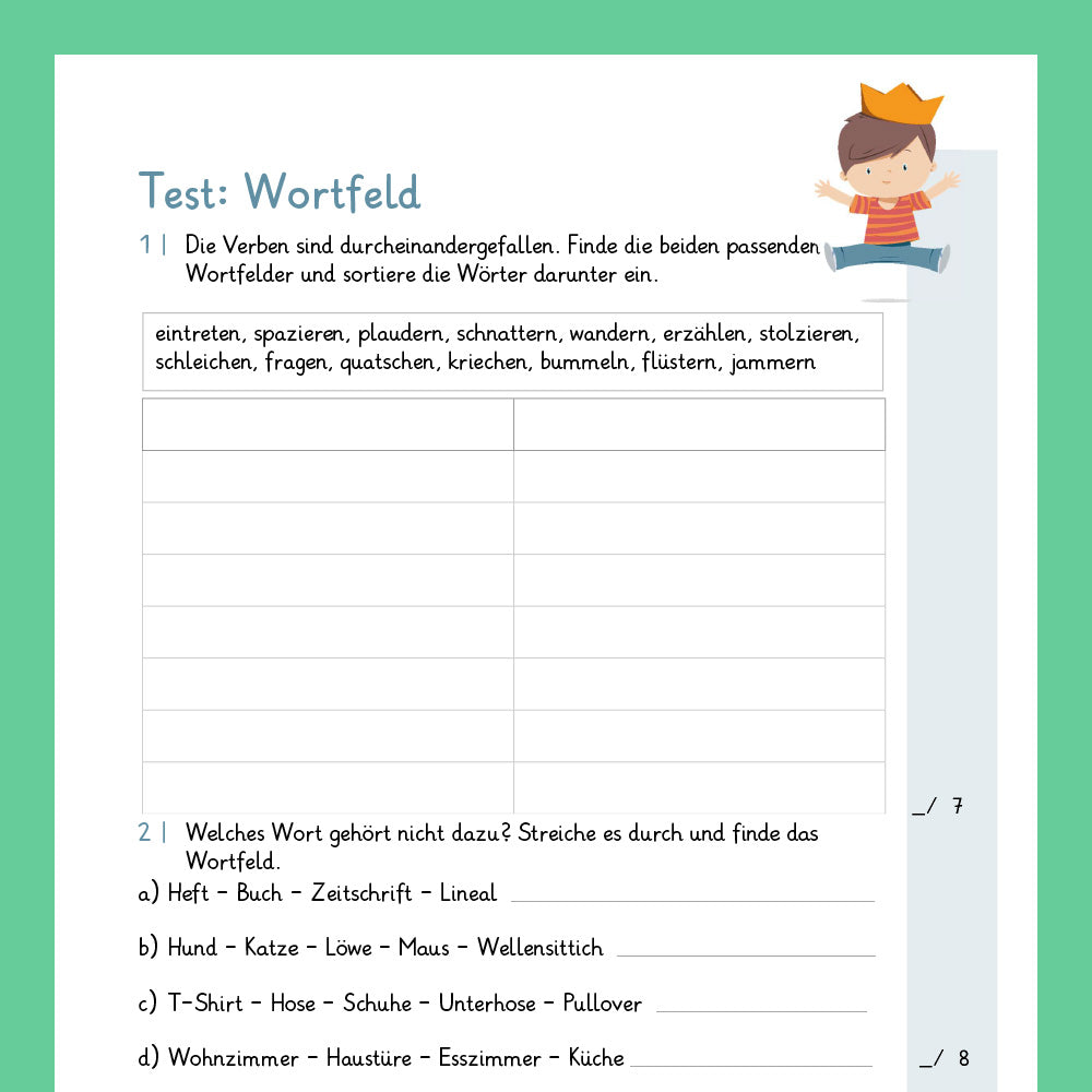 Königspaket: Wortfeld (Deutsch, 3. Klasse) - inklusive Test