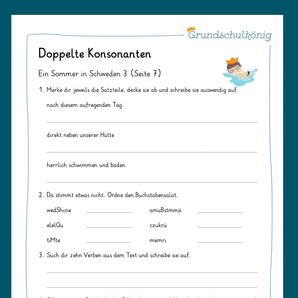 Königspaket: Übungen zu 99 Diktaten "Doppelkonsonanten"