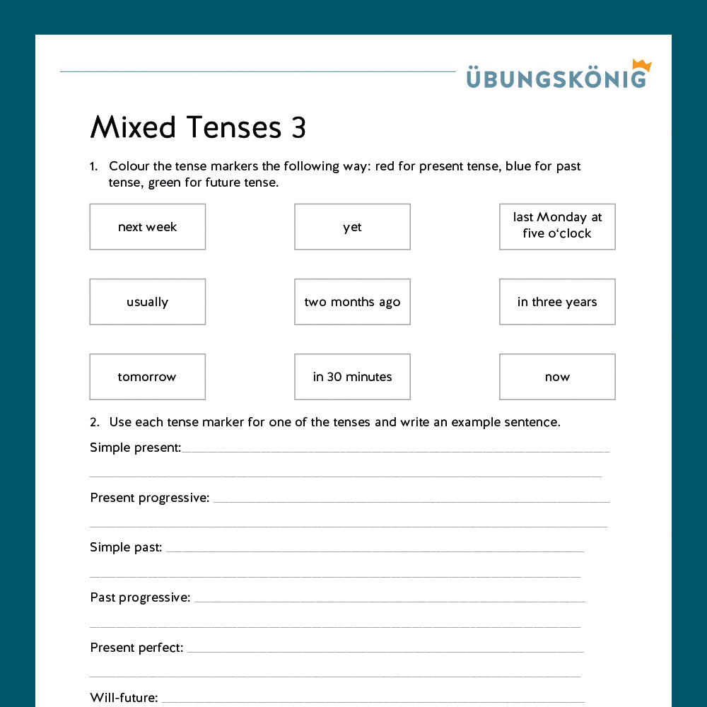 Königspaket: Mixed Tenses - (Englisch, 6. Klasse) - inklusive Test