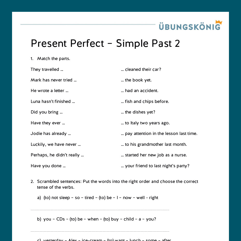 Königspaket: Simple Past or Present Perfect (Englisch, 6. Klasse) - inklusive Test!