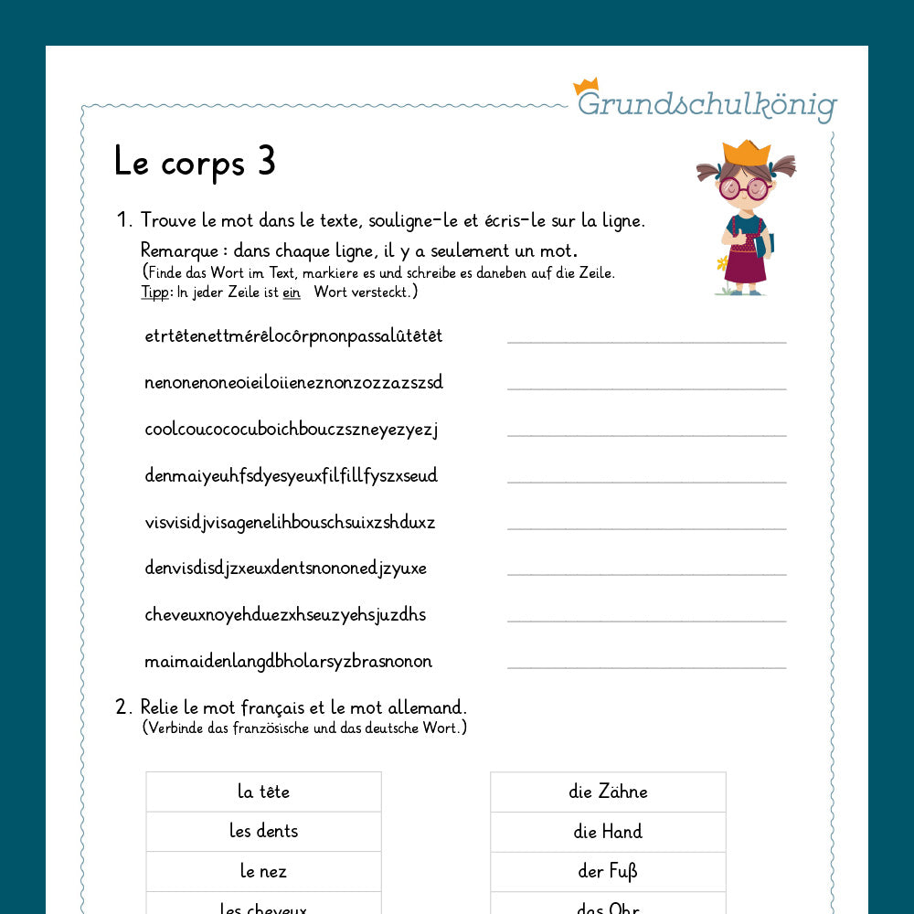 Königspaket: Le corps / der Körper (Französisch in der Grundschule)