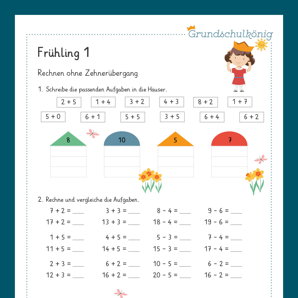 Königspaket: Frühling (Mathe, 1. Klasse)