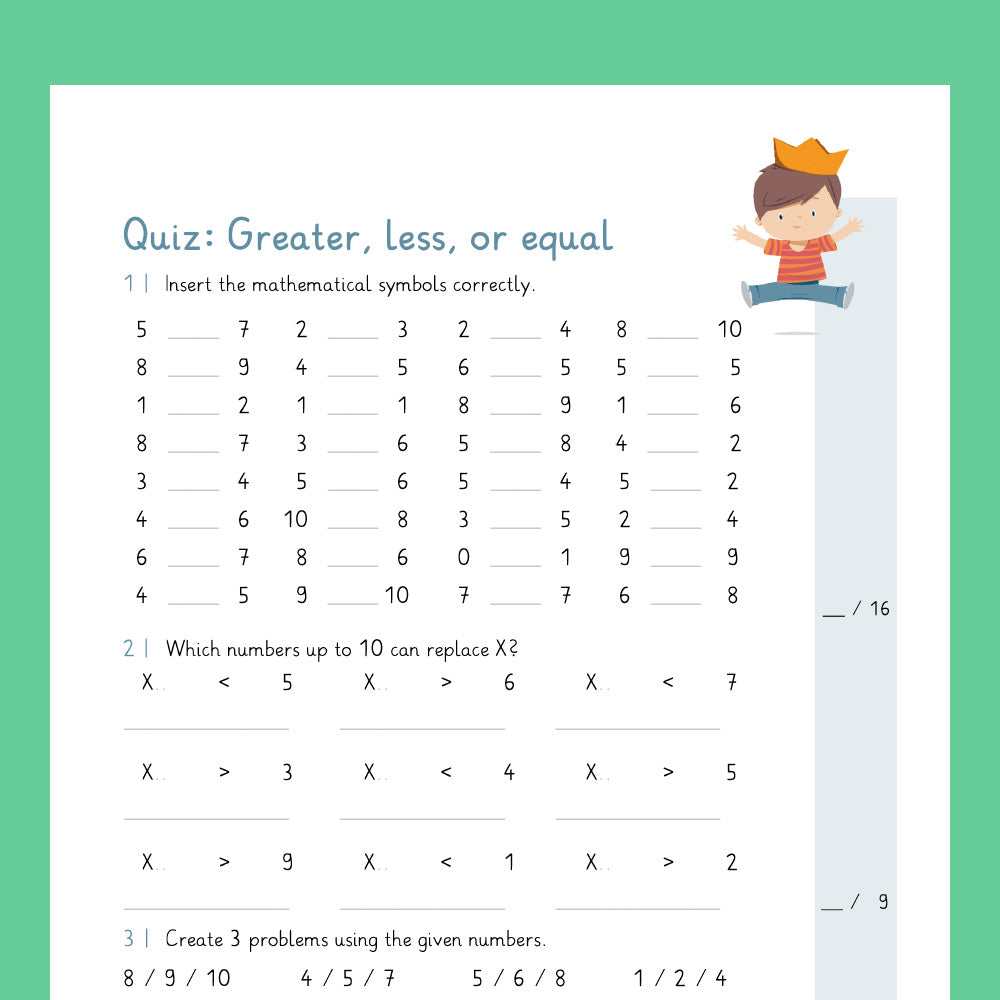 Master Bundle: Greater, Less, or Equal with Single-Digit Numbers