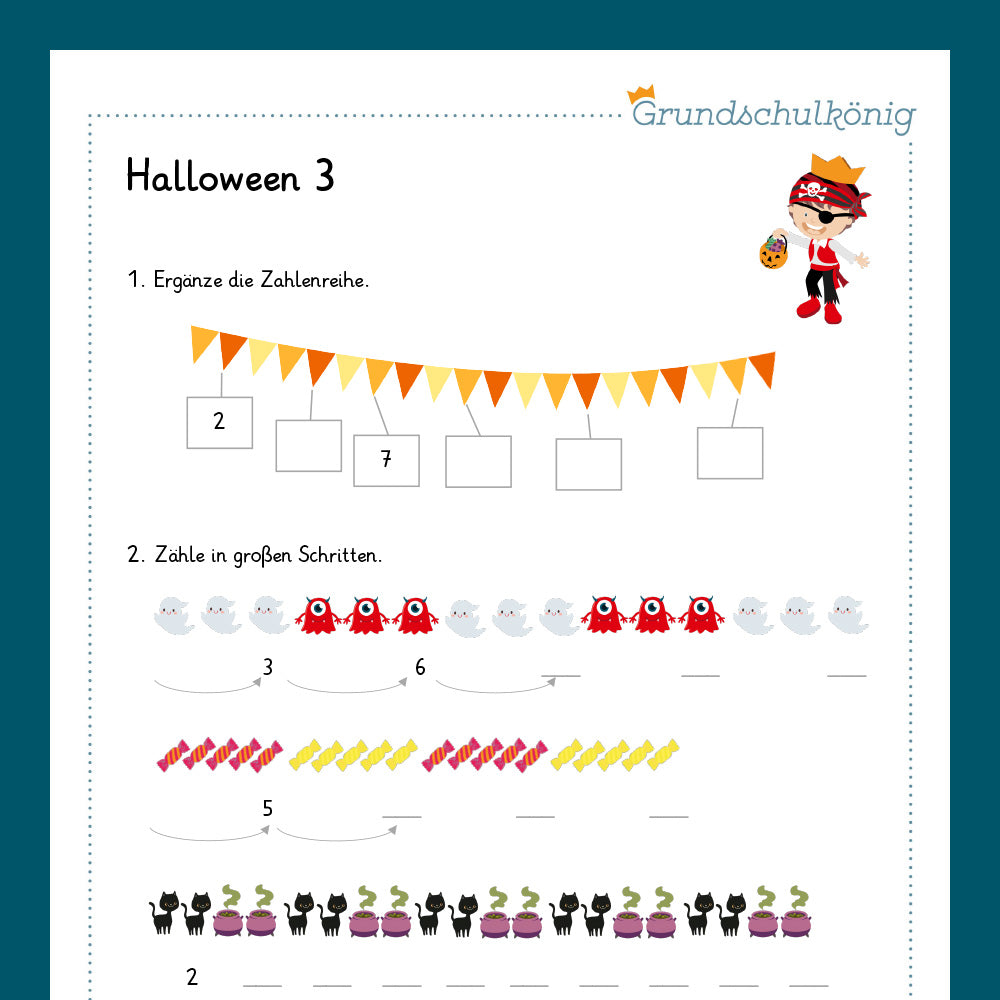 Königspaket: Halloween - Mathe (1. Klasse)