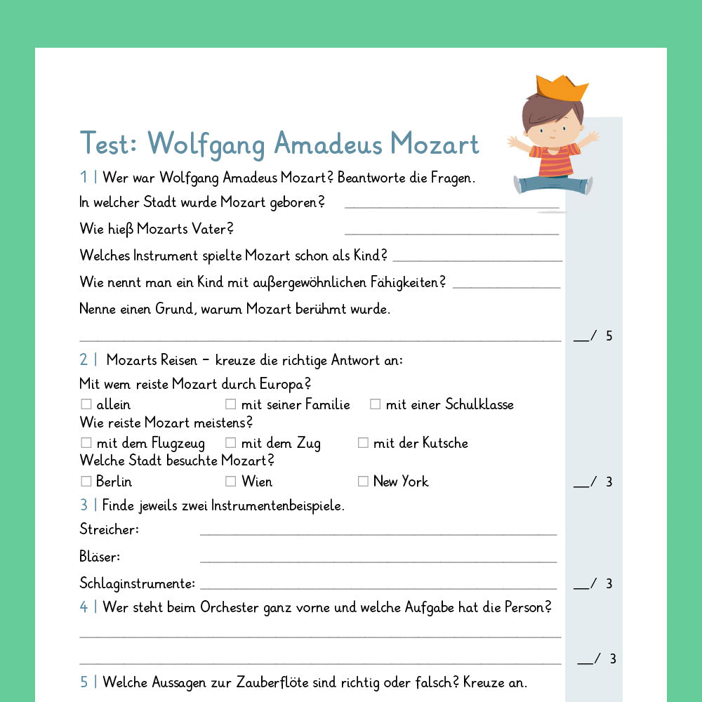 Königspaket: Wolfgang Amadeus Mozart (Musik) - inklusive Test