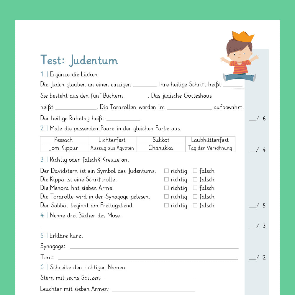 Königspaket: Judentum (Religionsunterricht) - inklusive Test