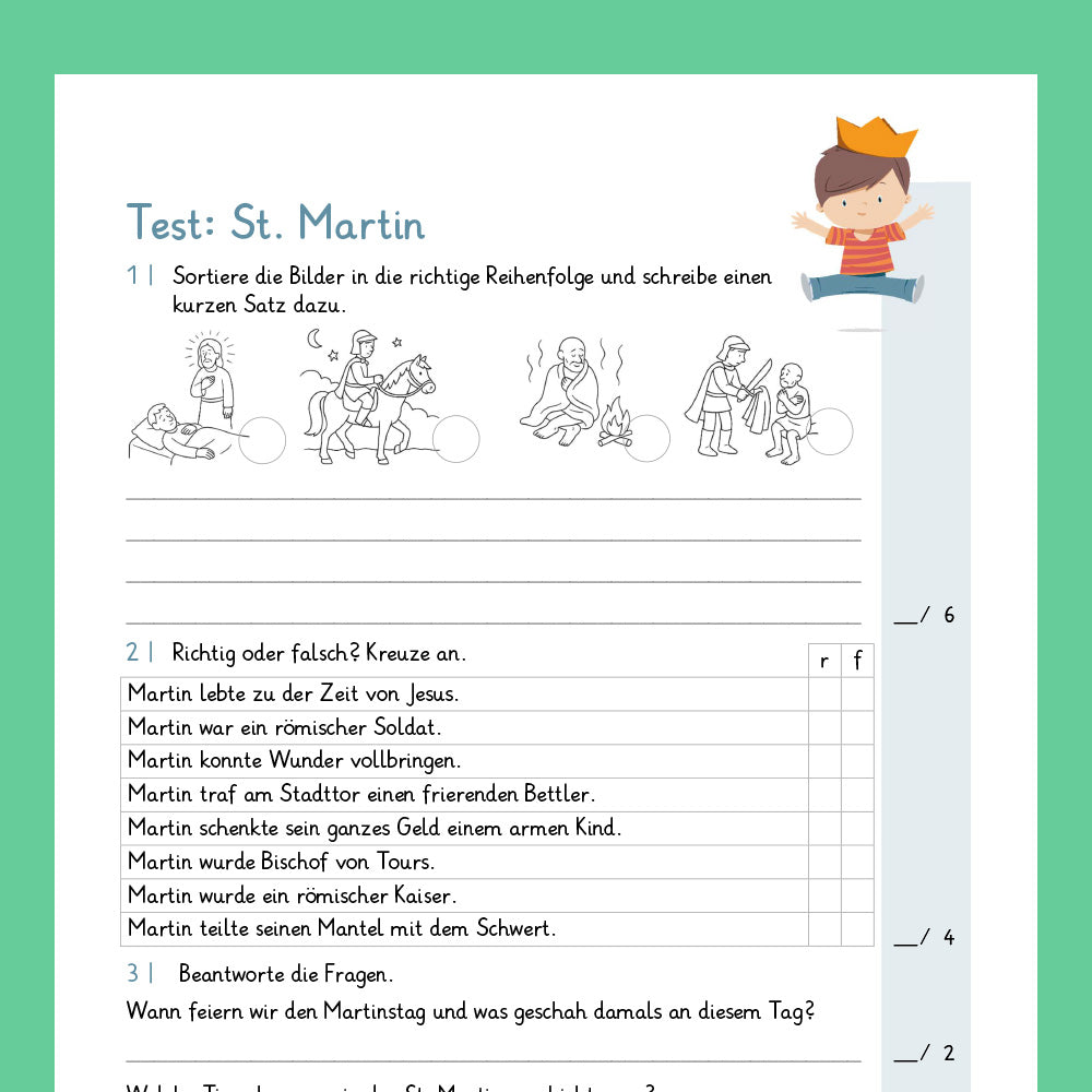 Königspaket: St. Martin (Religionslehre) - inklusive Test