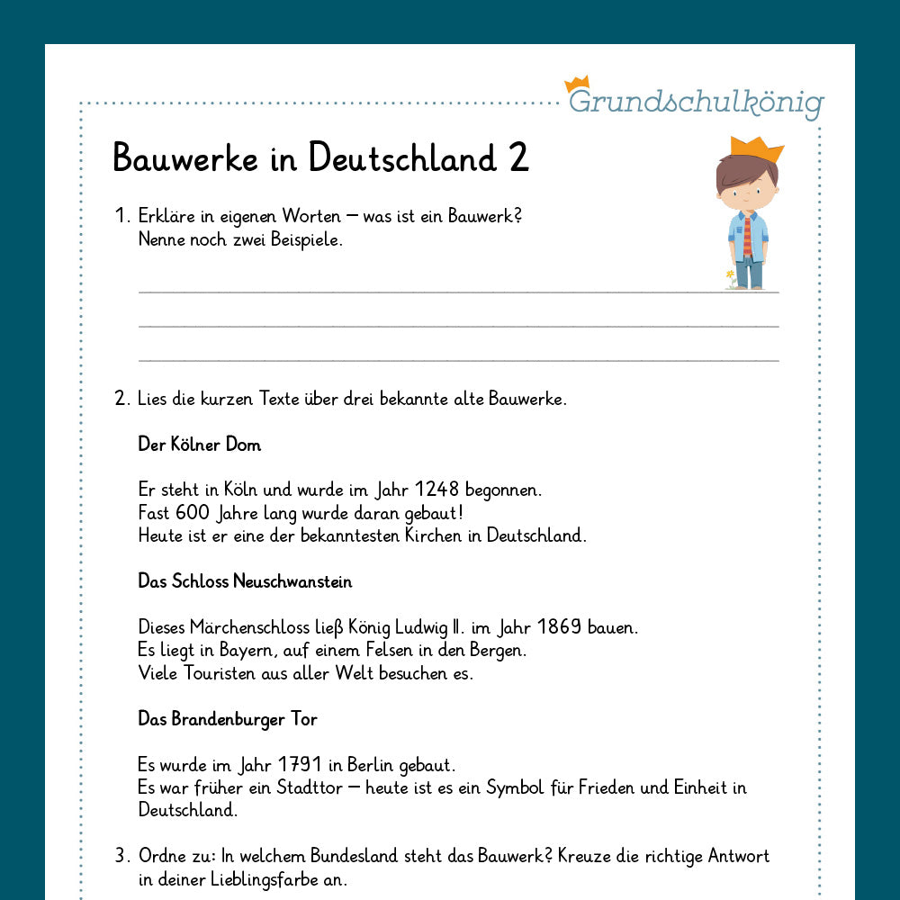 Königspaket: Bauwerke in Deutschland (Sachkunde) - inklusive Test