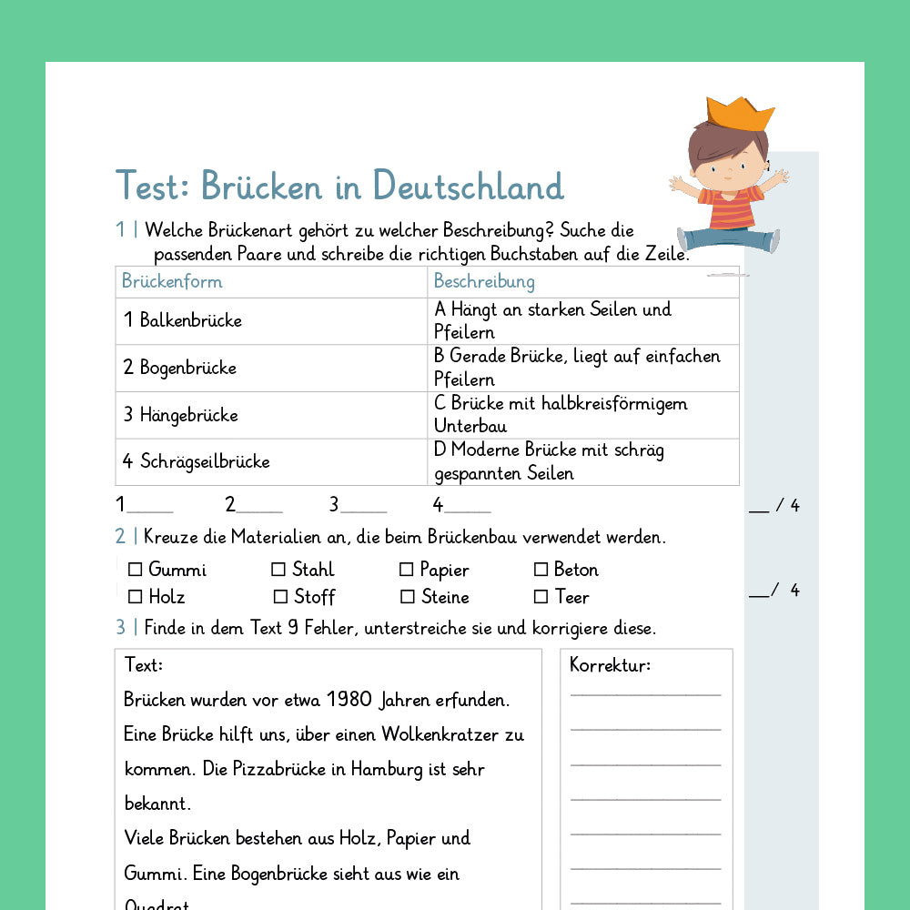 Königspaket: Brücken in Deutschland (Sachkunde) - inklusive Test